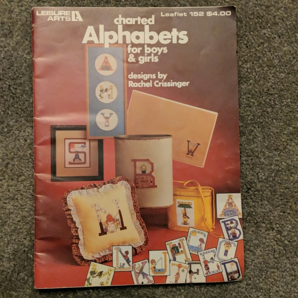Vintage cross-stitching patterns and 3 kits